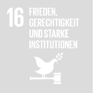 UN Goal - Frieden, Gerechtigkeit und starke Institutionen